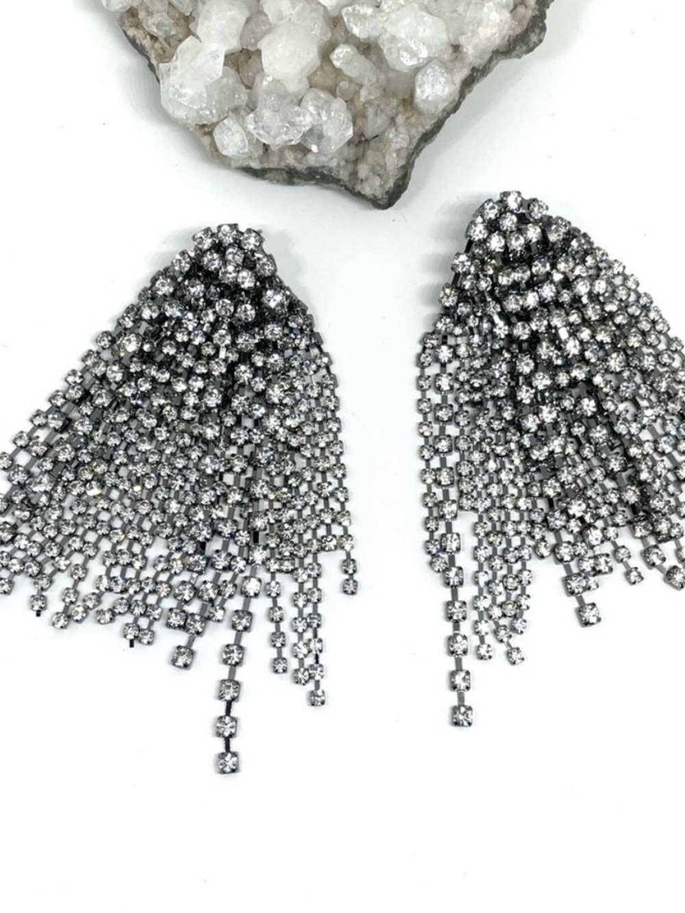 Rhinestone Tassel Earrings